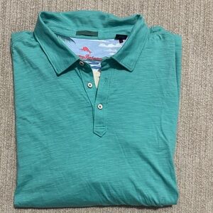 Tommy Bahama Mens XXL Maritime Green Long Sleeve Polo Portside Player